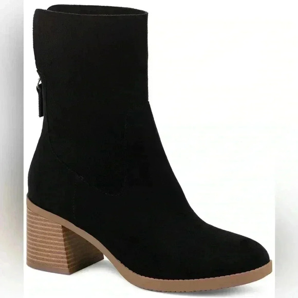 Sun + Stone Lyraa Womens Block Heel Laceless Ankle Boots Size 5M - Picture 1 of 14